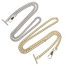 2pcs Chic Pocket Watch Chains Decorative Cow-boy Chain with Hook for Men Women