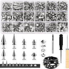 455 PCS Metal Spikes and Studs for DIY Punk Style Clothing and Accessories