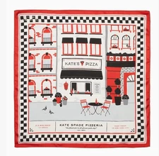 🍕🏡💗Rare!! New💗Kate Spade New York💗Pizza Box Silk Bandana Scarf