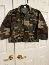 Vintage Woodland Camo Kids Utility Field Jacket – Youth Small – Made in USA