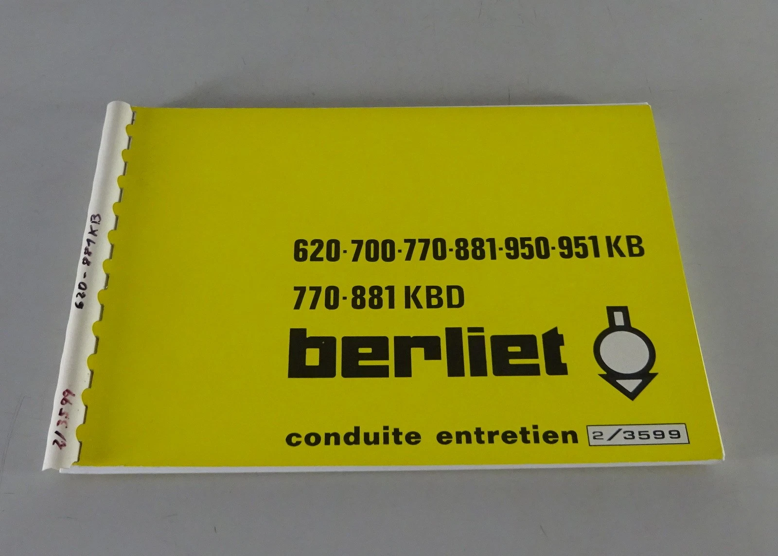 User Manual / Handbook Renault Truck Berliet 620 - 951 KB / KBD Version 1976