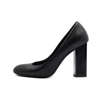 CHANEL Black Lamb Pumps Cube Heel Womens Shoes G29151 152317142 [P] - Photo 1/4
