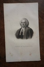 BENOIT DE LAGRANDIERE (1733-1805) PORTRAIT ENGRAVING 19th century, born in TOURS