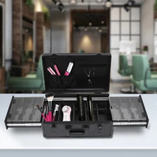Professional Barber Portable Carry Travel Case Black Leatherette Clipper Trimmer
