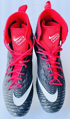 NIKE Force Savage Elite Football Cleats Black Red White 