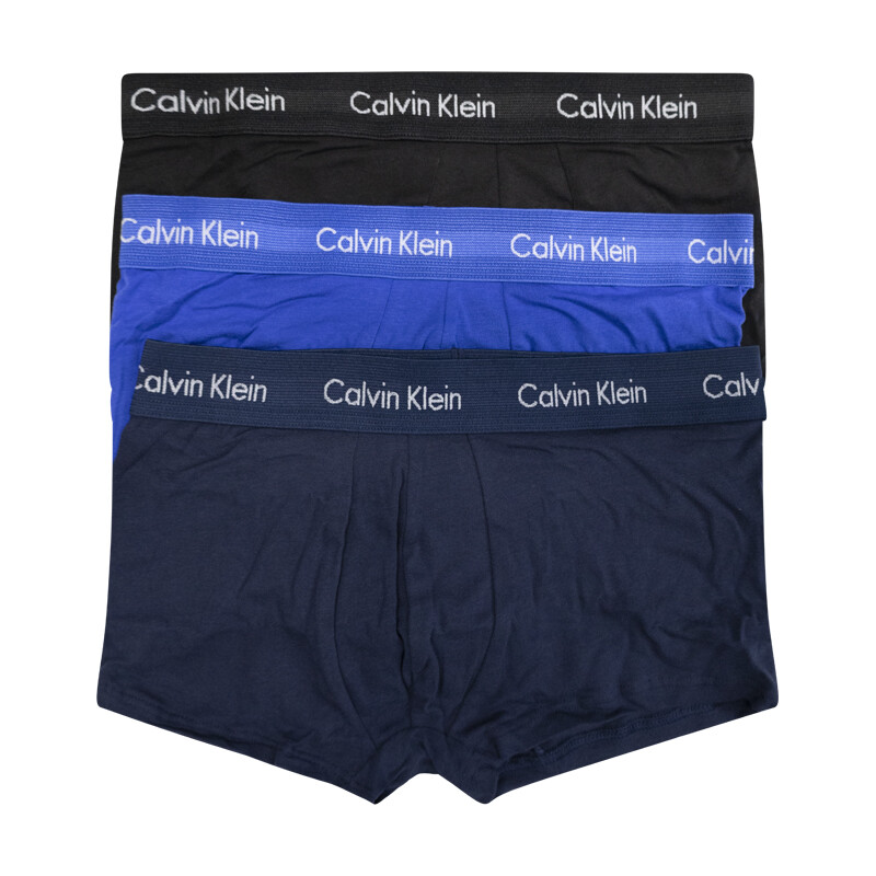 Calvin Klein Cotton Stretch Low Rise Trunks Boxers Black Blue Multipack  Pack