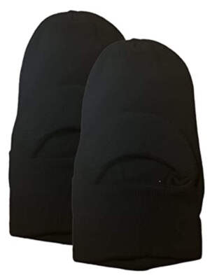 2 Pack, 1 Hole Balaclava Beanie Heavy Duty Full Face Mask with Visor Winter Hat