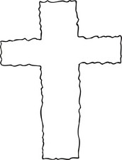 Cross Rough Edged Symbol 1 Color Window Wall Vinyl Decal Sticker Printed