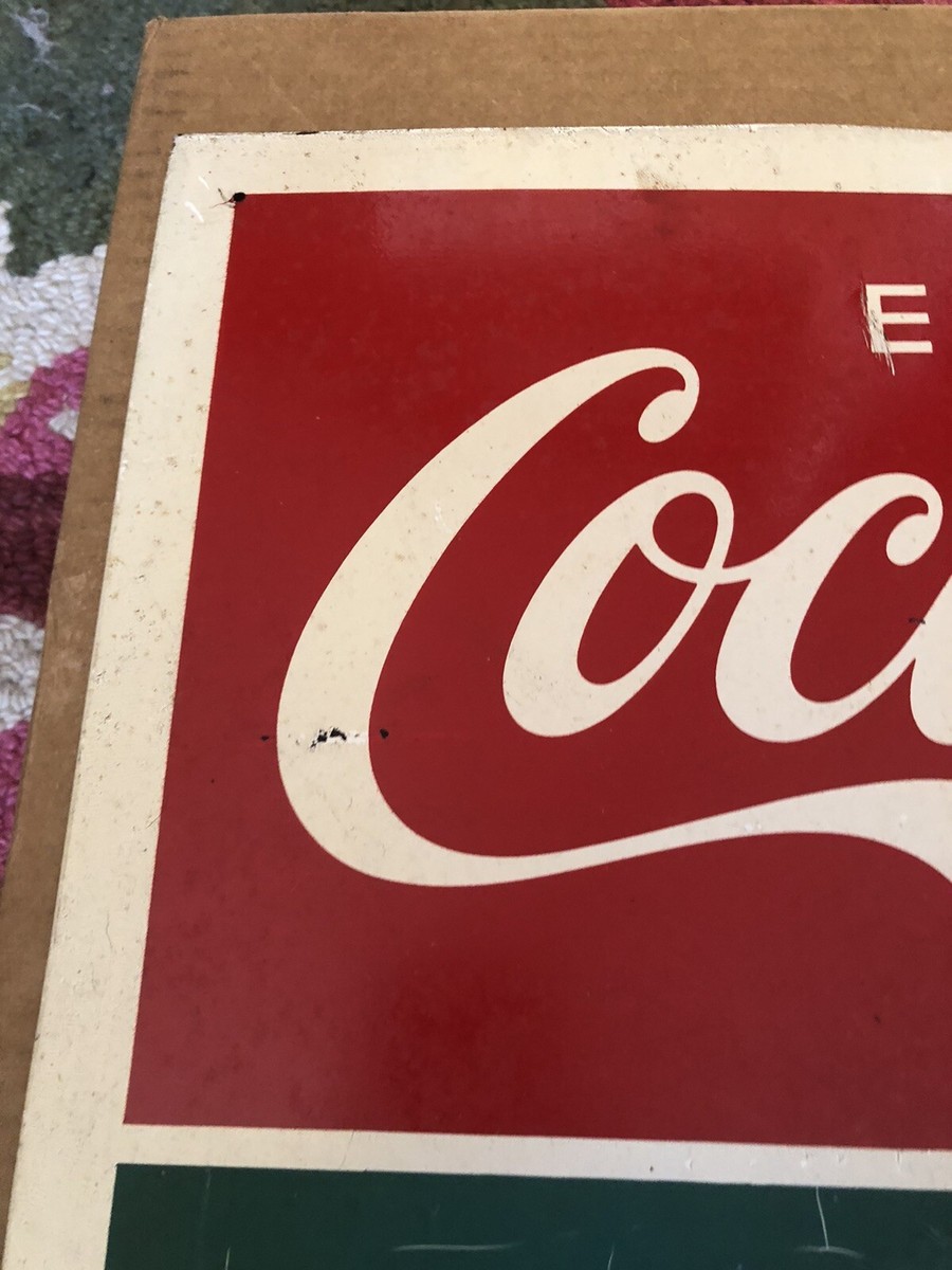 Coca-Cola チョークボード　アンティーク　レトロ Vintage Enjoy Coca Cola Metal Chalkboard Green Original | eBay