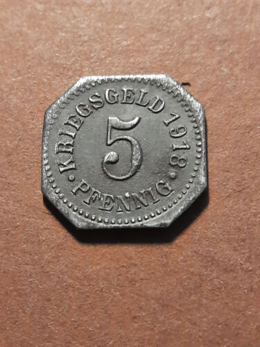 Kriegsgeld  5 Pfennig 1918, Stadt Sigmaringen - Bild 1 von 2