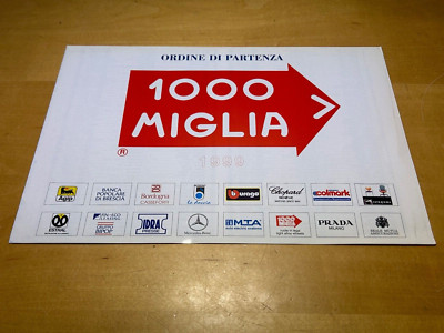 Folleto Booklet - 1000 Miglia 1999 - Ordine di Partenza - English & Italian