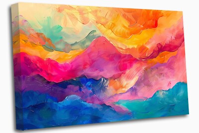 Atemberaubendes abstraktes leuchtendes Farben Leinwandbild Wandbild
