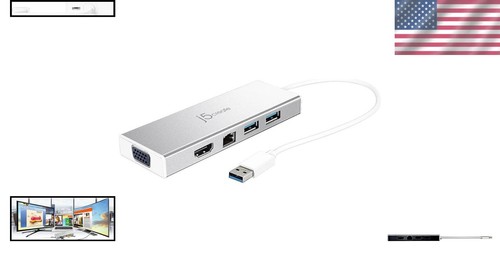 USB 3.0 Hub mit HDMI, VGA & Ethernet - Adapter mit 2K Auflösung für alle Geräte - Bild 2 von 6