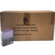 500 - 100pt Top Loaders Full Case Platinum Protectors Premium Thick Toploaders