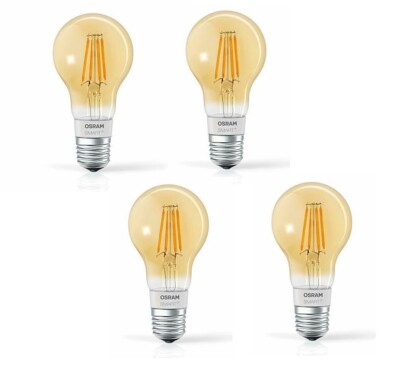 4x OSRAM SMART+ LED Filament Lampe warmweiß 5,5W E27 Bluetooth dimmbar für Apple