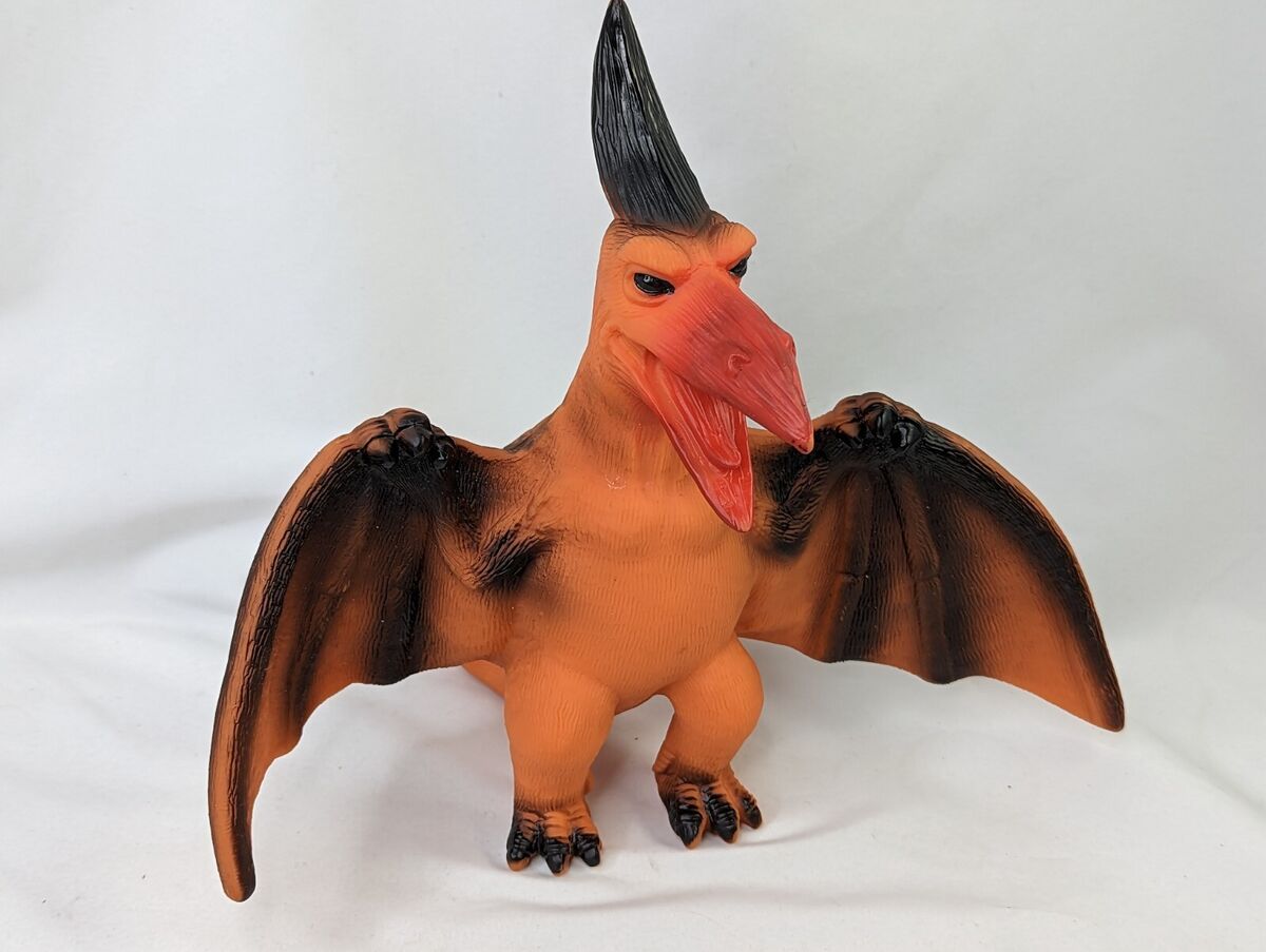 Large Pterodactyl 12 Tall Rubber Figure Big Flying Dinosaur Toy Prehist  Gosnell