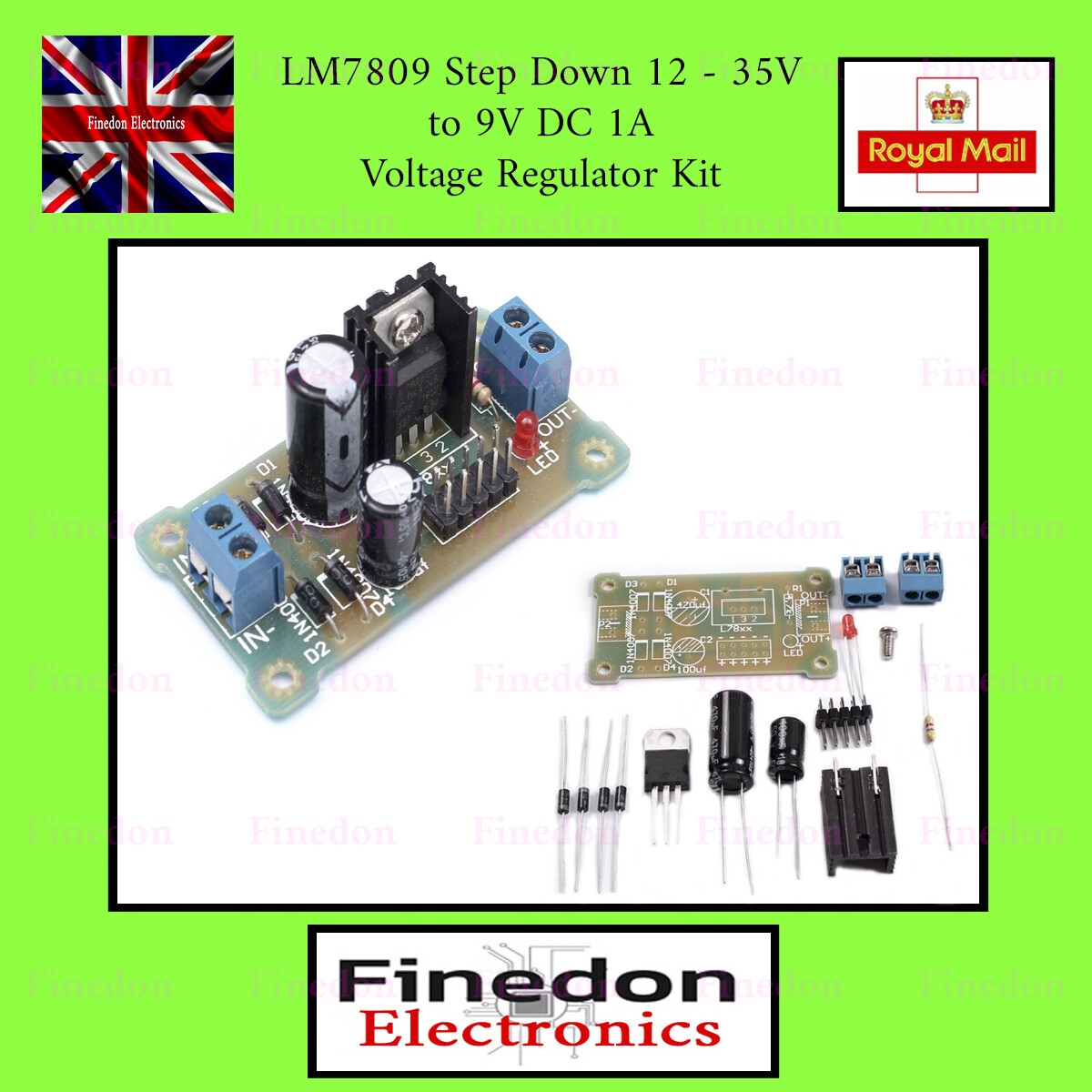 5 PZ LM7809 Step Down Modulo Di Alimentazione 12V-35V A 9V Kit Fai Da Te - Foto 9