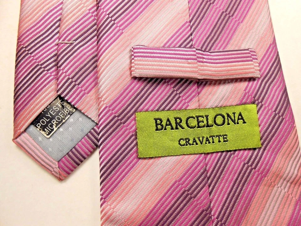 Corbata Hombre Barcelona Microfibra 58" X 4" Multicolor Rayas Británicas Foto 3 de 4