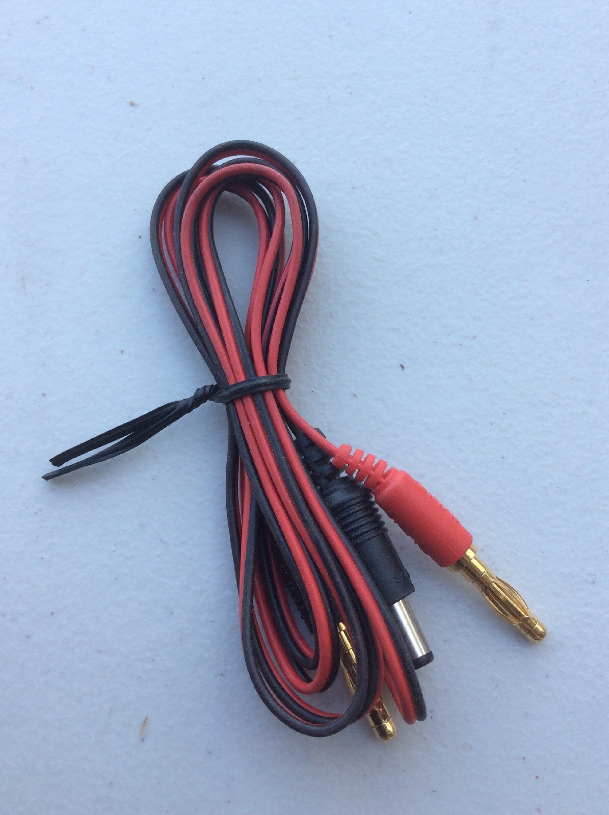 Vintage Cermark RC Transmitter Charge Lead (DC Plug to 4mm Banana Plugs