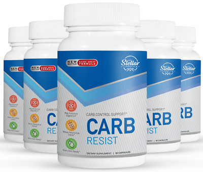 5 Pack Carb Resist, low carb support and keto friendly-60 Capsules x5