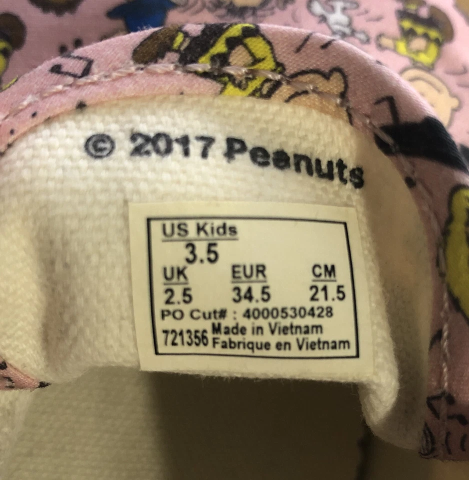 Peanuts Gang Vans (niños EE. UU. 3,5) - rosa Snoopy Charlie Brown Foto 4 de 4