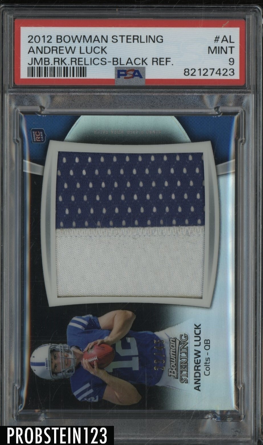 Andrew Luck Bowman Sterling Jumbo Rookie Relics #AL Black Refractor