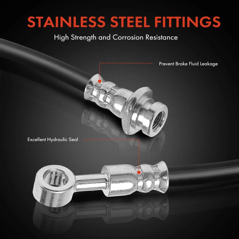 4x Manguera hidráulica de freno lateral delantero y trasero para Chevrolet Spark 2013-2015 L4 1,2 L Foto 4 de 4