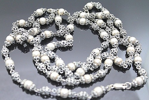 VINTAGE BYZANTINISCHER STIL STERLINGSILBER PERLENKETTE/GÜRTEL 49,5" - Bild 1 von 3