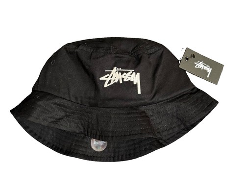 Stussy Original Stock Bucket Hat Black NWT L/XL 132651U Authentic Embroidered