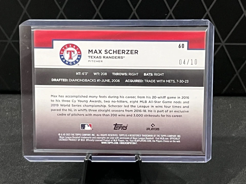 2023 Topps Max Scherzer /10 SSP #60 - Image 2 of 4