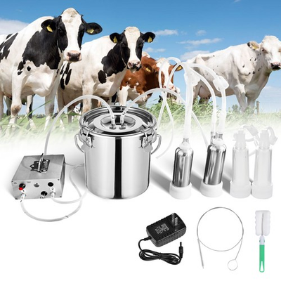 #ad 9L Electric Milking Machine Vacuum Impulse Pump Cow Goat Milker Stainless steel $90.59