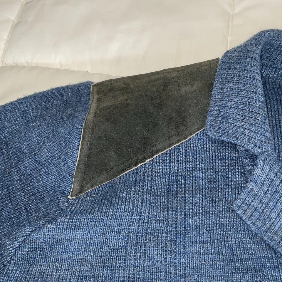 Винтажный J. Blair мужской XXL кардиган свитер замши плеча акценты дедушка Core  - Изображение 2 из 4
