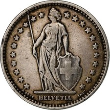 [#1048471] Switzerland, 2 Francs, 1909, Bern, Silver, EF, KM:21