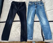 2 Pairs of Girls  Size 10 Skinny Jeans 1 Black/1 Blue - EXCELLENT CONDITION