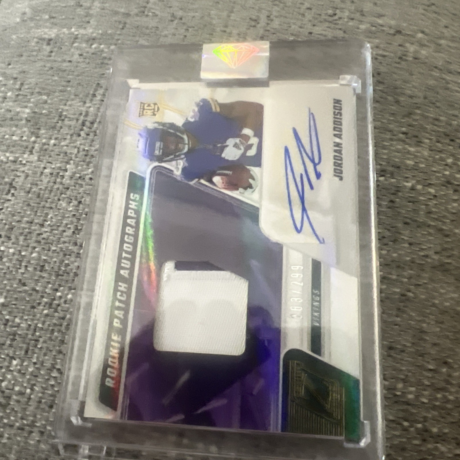 2023 Panini Zenith Jordan Addison Rookie Patch Autographs RPA /299