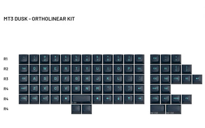 Drop MT3 Keycaps ''Dusk'' Ortholinear Kit