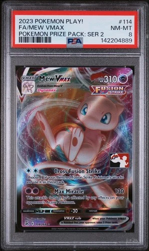 Graded Pokemon Card - Mew Vmax Prize Pack Series 2 Play! PSA 8