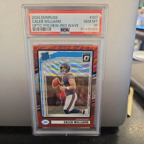 CALEB WILLIAMS 2024 Donruss Optic Preview Red Wave 327 RC PSA 10