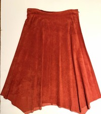 Vintage 90s Provence dAmour Pumpkin Suede Leather Skirt WM 14/16 Boho