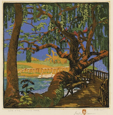 #ad #ad Gustave Baumann Live Oak Landa Park Landscape Art Print $48.99