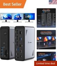 18 in 1 Laptop Docking Station 3 Monitors, Triple 4K Display with 3 HDMI, 9 U...