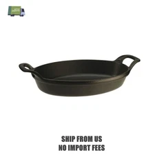 Staub Cast Iron9.5-inch, Oval, Gratin Baking Dish, Black Matte