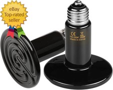 Reptile Heat Lamp 100W 2-Pack Ceramic Heat Emitter, No Light Emitting Infrared H