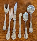 BURGUNDY Reed & Barton Sterling Silver Dinner Place Setting 6 Pc  220g w/o knife