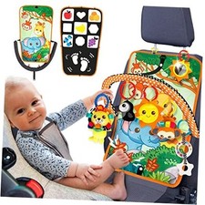 Baby Car Seat Toy with Music, Mirror, Animals - Portable Infant Travel