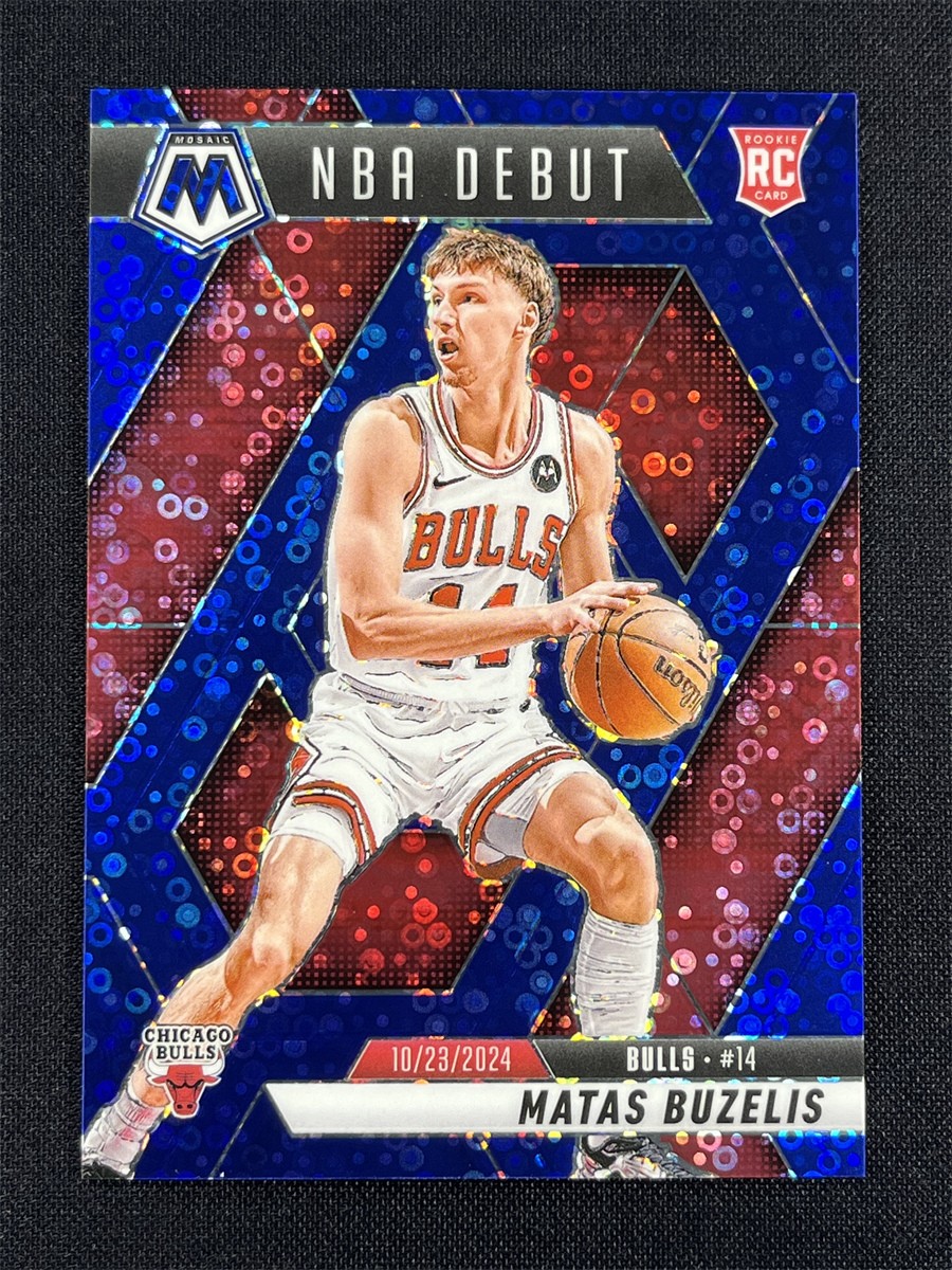2024-25 Panini Mosaic Fast Break Matas Buzelis #257 Blue Disco NBA Debut RC /85
