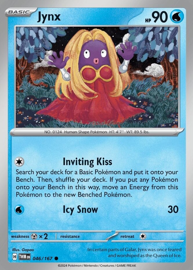Jynx - 046/167 - Common (Near Mint) Twilight Masquerade - Water Pokémon