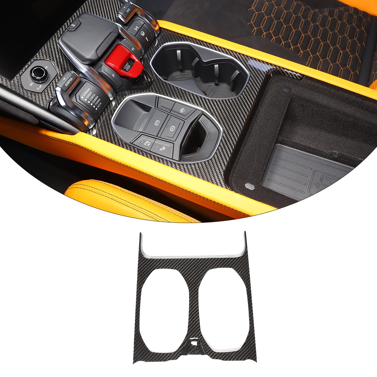 Real Carbon Fiber Central Console Gear Shift Panel Fits LAMBORGHINI URUS 2018-23