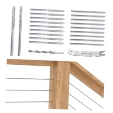  Pack Cable Railing Hardware Kit Swage Lag Screws Left and Right 1/8" 50 Silver