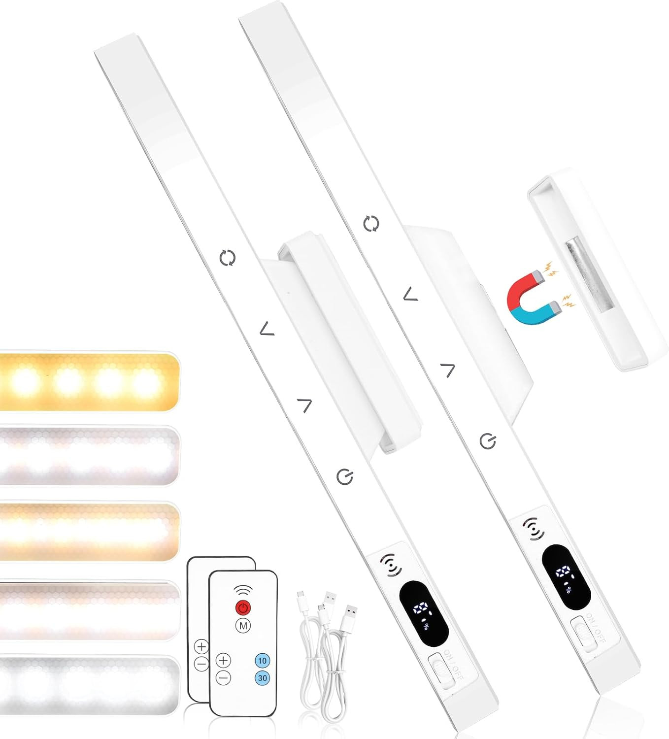 Kit 2 Barre LED Sottopensile USB Ricaricabili: Luce Dimmerabile con Controllo Remoto